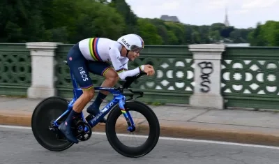 Filippo Ganna, ciclista italiano, durante el prólogo del Giro. 