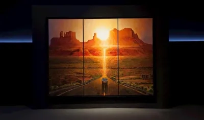  Fotografía cedida por la Universidad Internacional de Florida (FIU) donde se muestra la obra "Sunset, Monument Valley" (2019) del músico estadounidense Bob Dylan.