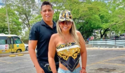 El cantante vallenato Rafa Pérez y su esposa, Milagros Villamil.