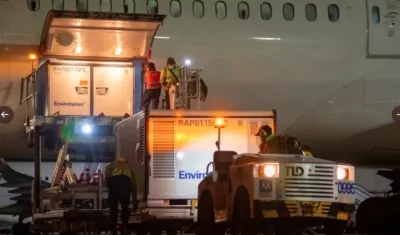 Vacuas de Sinovac llegando a El Dorado