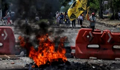 Imagen de la protesta en Cali.