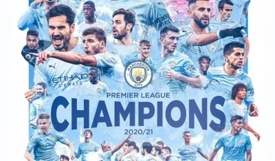 Así celebró el título en las redes el Manchester City. 