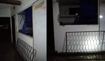 Los ladrones alcanzaron a quitar la reja de una ventana del colegio. 