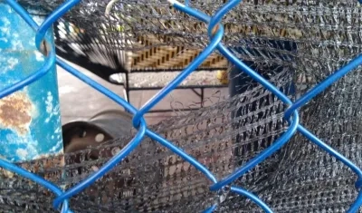 Por aquí el sicario le disparó al recluso, que estaba sentado en la silla del fondo. 