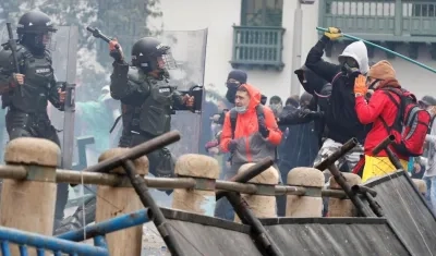 Imagen de los enfrentamientos durante el paro.