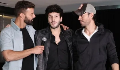 Ricky Martin, Sebastián Yatra y Enrique Iglesias, cantantes.