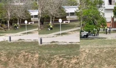 Momento de la balacera en el barrio Miramar. 