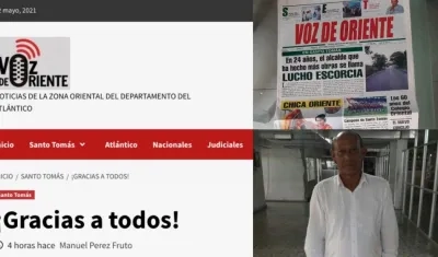 Imágenes del Voz de Oriente y de Manuel Pérez Fruto.