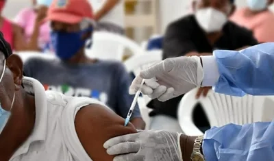 Un puesto de vacunación en Cartagena.