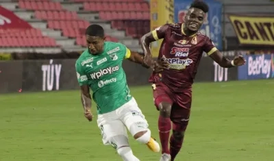 Acciones del juego Tolima vs. Cali, en los partidos de ida. 