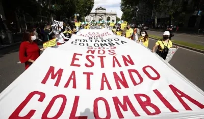 Manifestación de colombianos en España