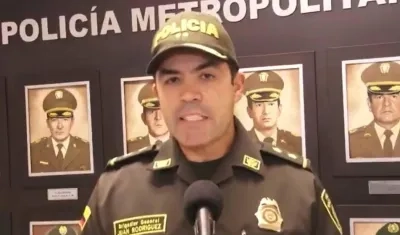 El comandante de la Policía Metropolitana de Cali, brigadier general Juan Carlos Rodríguez.