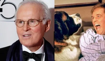 El actor Charles Grodin (izquierda), protagonista de las películas de "Beethoven". A la derecha, una de las escenas..