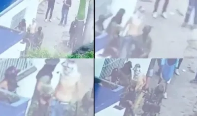 Imágenes de los encapuchados y los soldados.