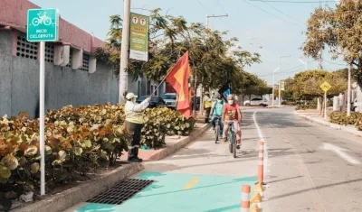 Una de las nuevas ciclorrutas. 