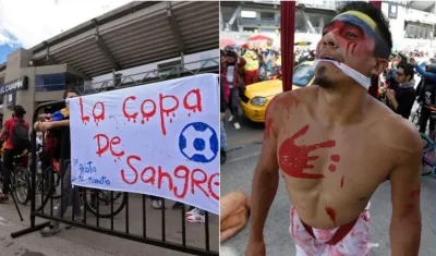 Protestas en el Campín. 