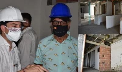 El contralor General, Carlos Felipe Córdoba, y el alcalde William Dau hicieron un recorrido por las obras inconclusas del hospital de Canapote.