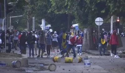 Disturbios en la calle 72 de Barranquilla, en el día del partido de Copa Libertadores, Junior vs. River Plate.