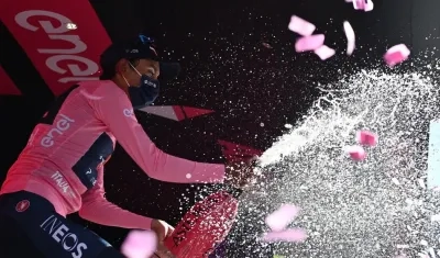 Egan Bernal, ciclista colombiano, líder del Giro de Italia. 