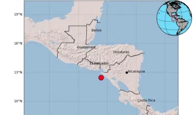 Punto donde se registró un sismo en Nicaragua.