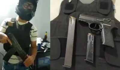 Alias 'Greco' presumiendo de un fusil en sus redes sociales. 