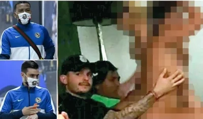 Roger Martínez y Nicolás Benedetti durante la desmesurada fiesta. 