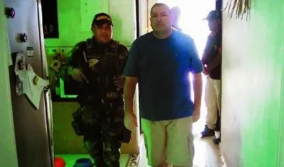 Javier Insignares, alias 'JJ', cuando fue capturado en 2014 en el norte de Barranquilla. 