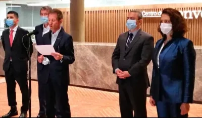 El Consejero para la estabilización, Emilio Archila, al final de la sesión de hoy.