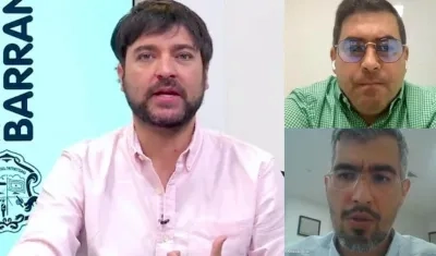 Jaime Pumarejo, alcalde de Barranquilla, y los secretarios de Gestión Social y Planeación, 