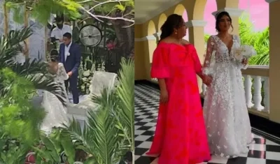 Luis Fernando Muriel y su nueva esposa Tasharem Villegas Lindao.