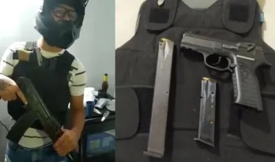 Alias 'Greco' presumiendo de un fusil en sus redes sociales y otras armas. 