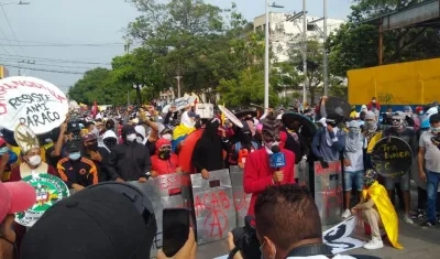 La marcha en Barranquilla.