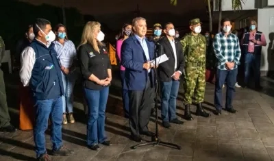 Presidente Duque en Cali, después de un consejo de seguridad.