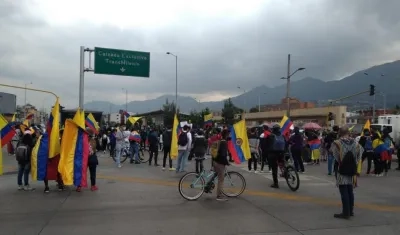 Bloqueo en Bogotá.