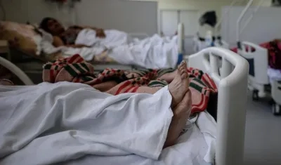 Pacientes con Covid-19 en un hospital de Buenos Aires. 