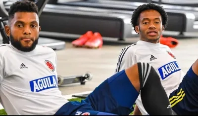 Miguel Ángel Borja y Juan Guillermo Cuadrado, en preparación para Eliminatorias y Copa América.