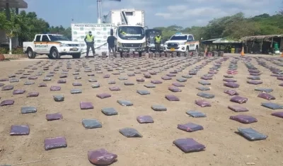 Droga decomisada en La Guajira. 