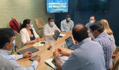 Reunión de Director de Promoción de Minsalud, Gerson Bermont, y secretarios de despacho de Barranquilla.