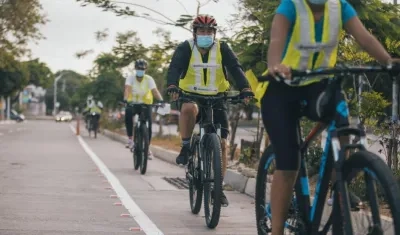 Usuarios de la bicicleta en Barranquilla. 