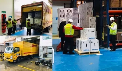 Llegada de las vacunas Pfizer a Colombia.