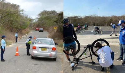 Agentes del Tránsito del Atlántico realizan controles operativos de seguridad vial en las carreteras secundarias del departamento.