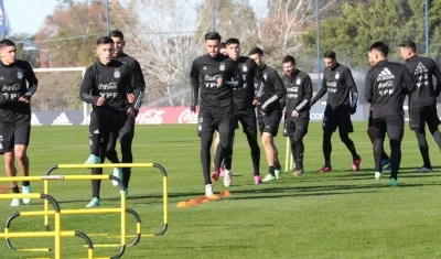 Entrenamiento de la selección Argentina.
