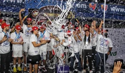 Celebración de los tetracampeones.