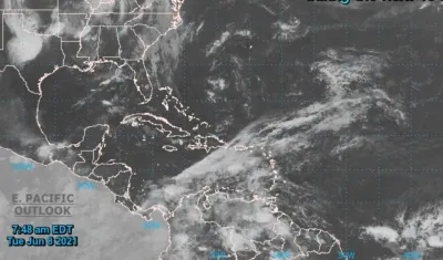 Imagen satelital del Mar Caribe. 