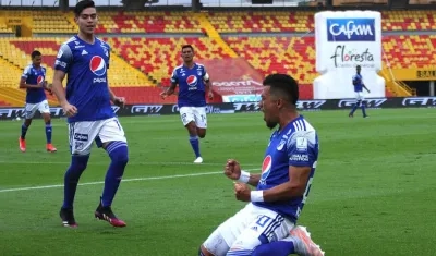 Fernando Uribe, autor de los dos goles para la eliminación del Junior.