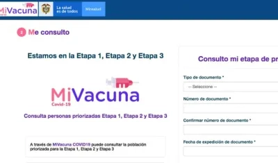 Aspecto del portal Mi Vacuna. 