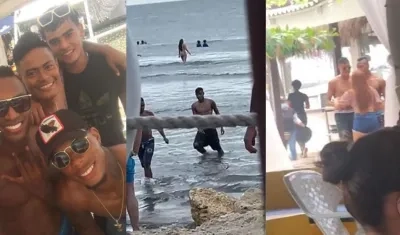 Jugadores de Junior Jefferson Gómez, Daniel Moreno, Luis Sandoval, Edwin Velasco y Willer Ditta se fueron de playa y rumba.