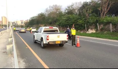 Controles viales de la Policía Metropolitana.