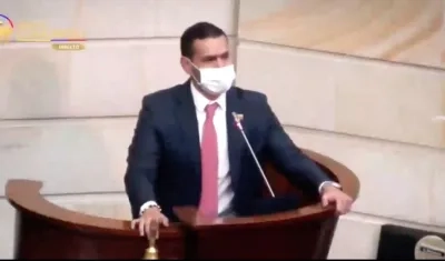 Daniel Palacios, Ministro del Interior, durante su intervención.