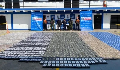Cocaína incautada en la ciudad de Cartagena. 